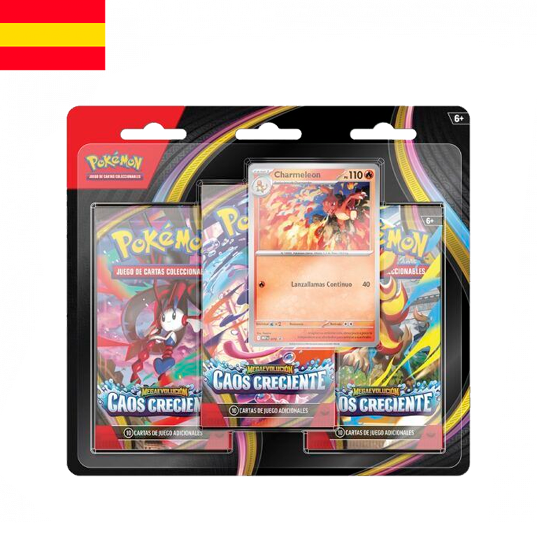 (RESERVA) Pokémon - Blister de Charmeleon con 3 sobres de Caos Creciente (ESP)