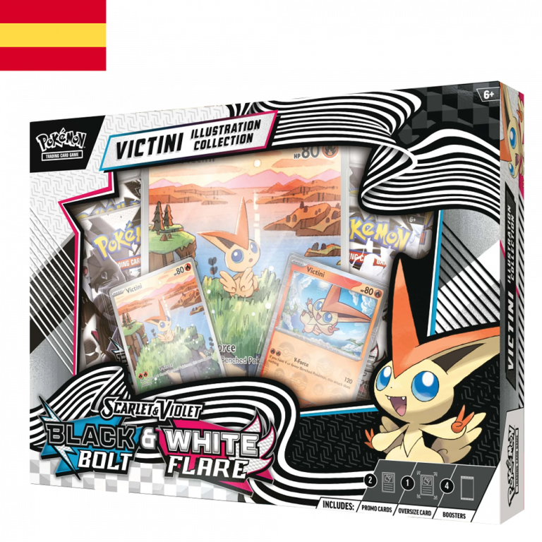 Pokémon - Caja Illustration Collection Victini Fulgor Negro y Llama Blanca (ESP)