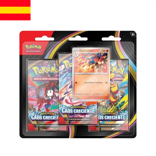 (RESERVA) Pokémon - Blister de Charmeleon con 3 sobres de Caos Creciente (ESP)