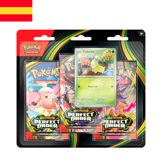 Pokémon - Blister de Chikorita con 3 sobres de Equilibrio Perfecto (ESP)